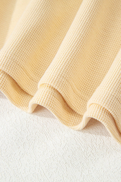 Light French Beige Leopard Star Color Block Patchwork Textured Baggy Sweatshirt