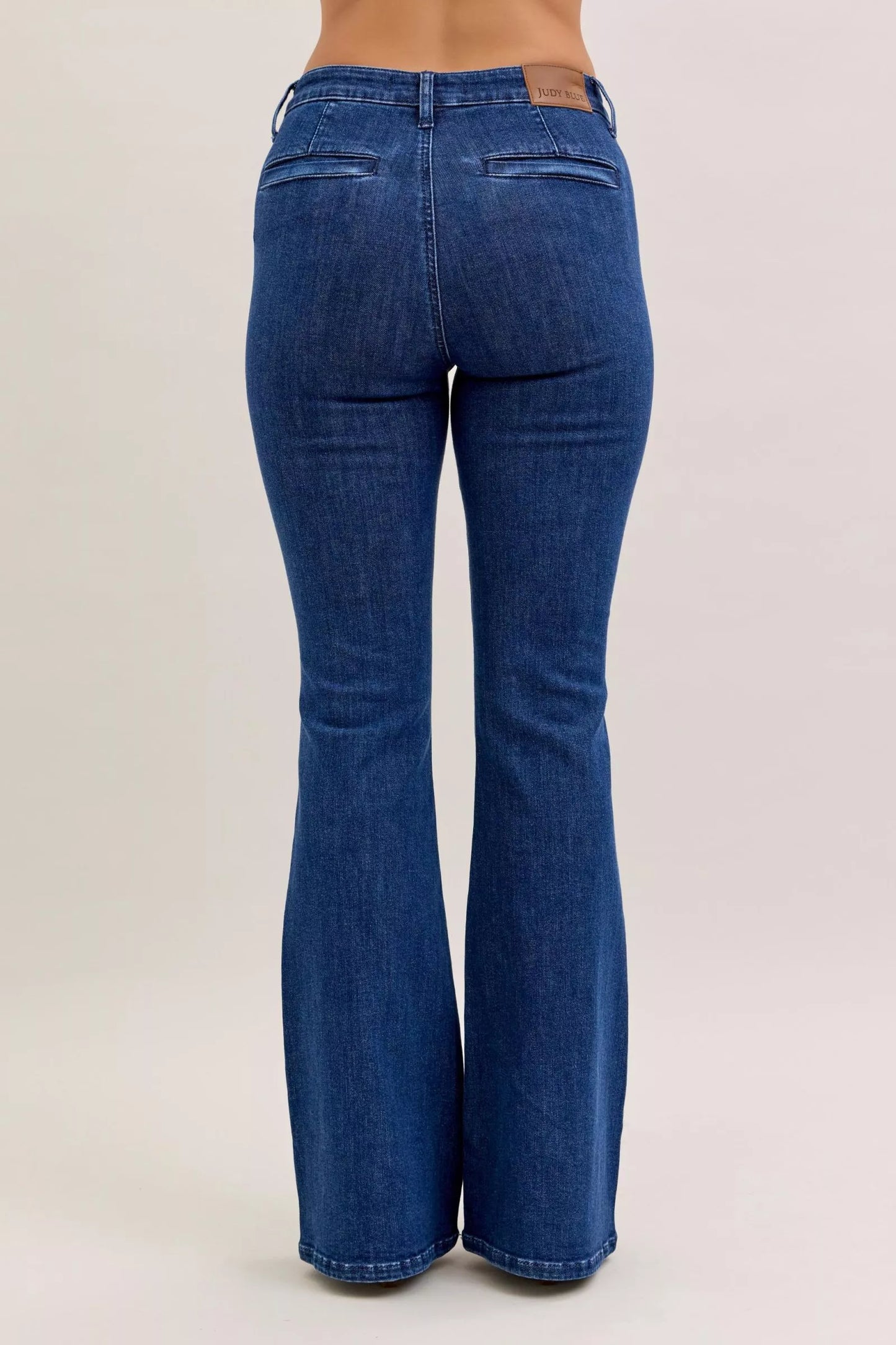 Judy Blue High Waist Flare Jeans with Front Patch Pockets