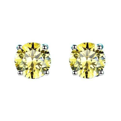 S925 Multicolor Moissanite 4-Prong Stud Earrings, 10 Color 0.5-3ct D-Grade VVS Certificate, Unisex Hypoallergenic Sterling Silver Gift