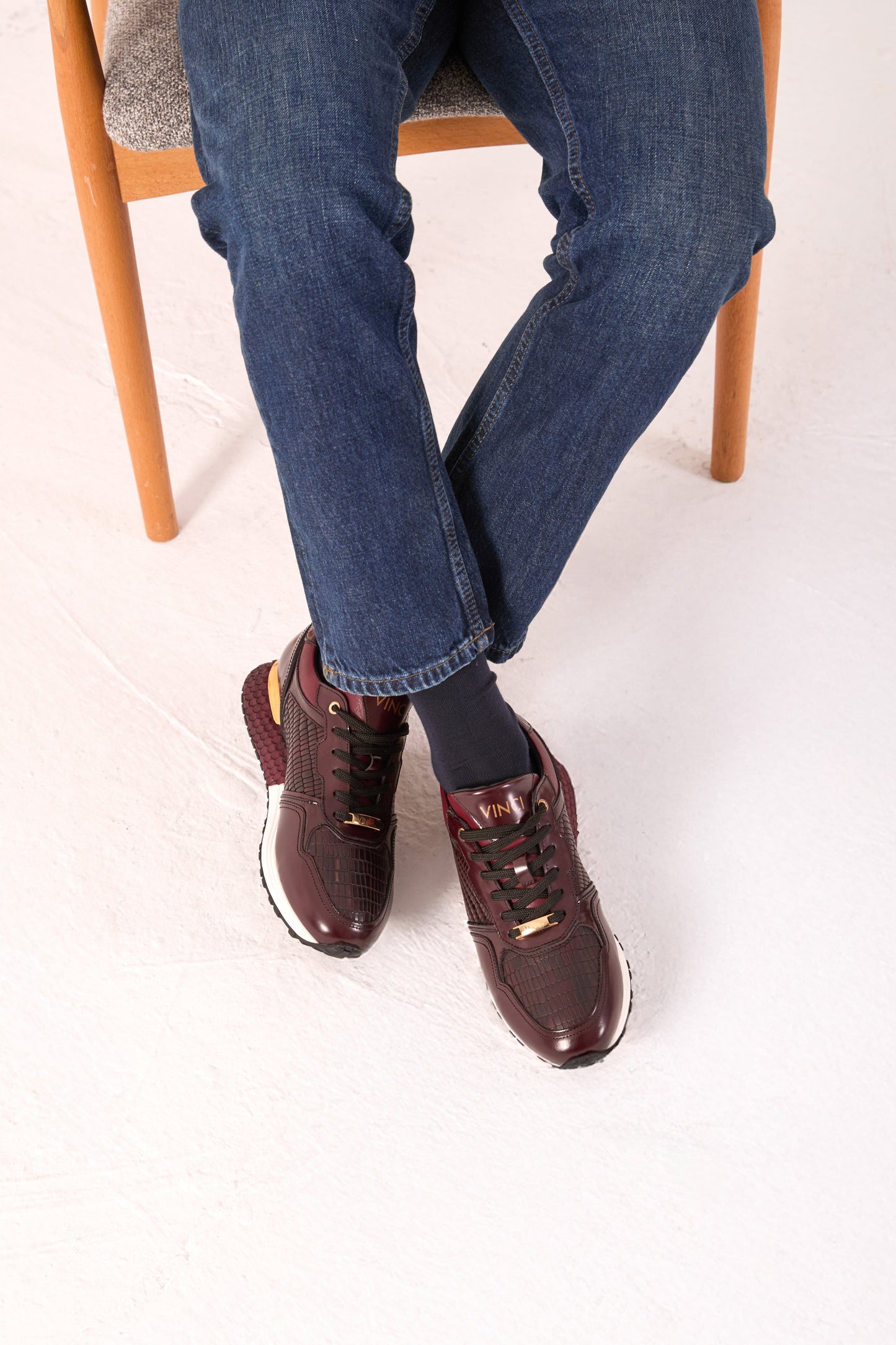 The Empire Burgundy Leather Men Sneaker