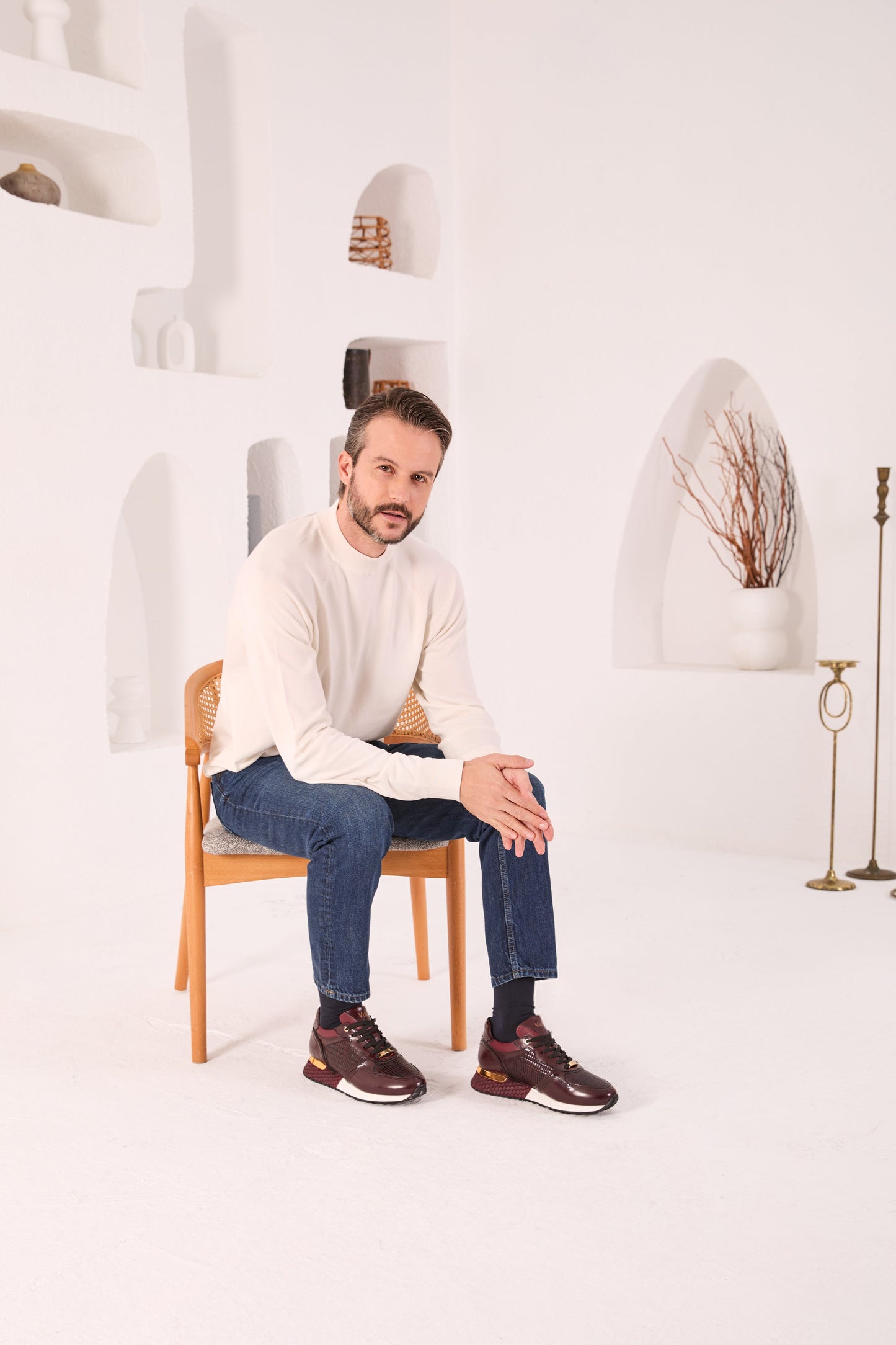 The Empire Burgundy Leather Men Sneaker