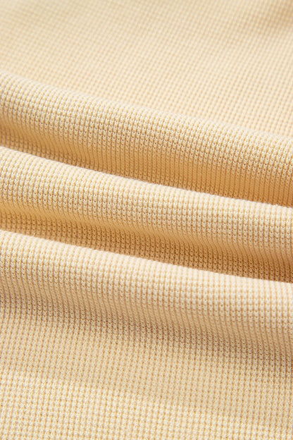 Light French Beige Leopard Star Color Block Patchwork Textured Baggy Sweatshirt