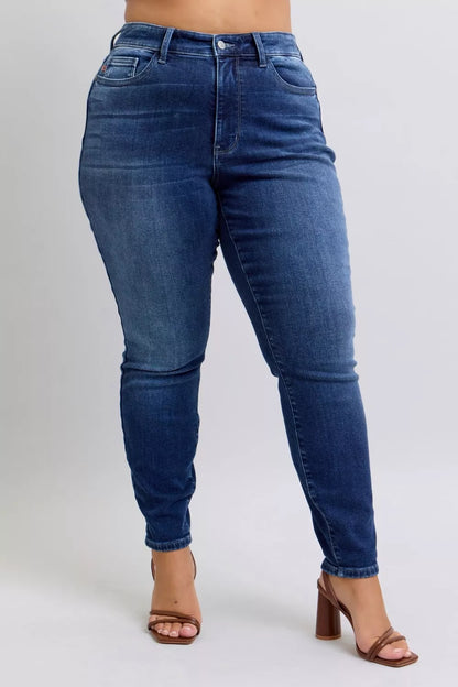 Judy Blue Full Size Washed Thermal Skinny Jeans Plus Size