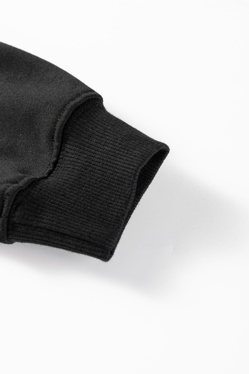 Black Striped Drop Shoulder Round Neck Pullover and Jogger Pants Active Outfit