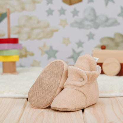 Organic Baby Booties, Newborn Booties Basic, Beige