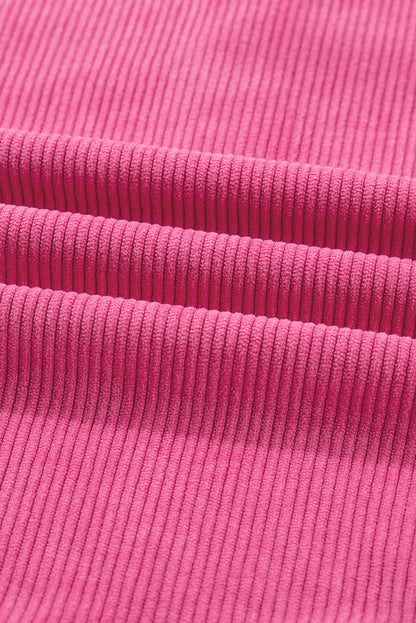 Solid Corduroy Pullover and Drawstring Pants Set