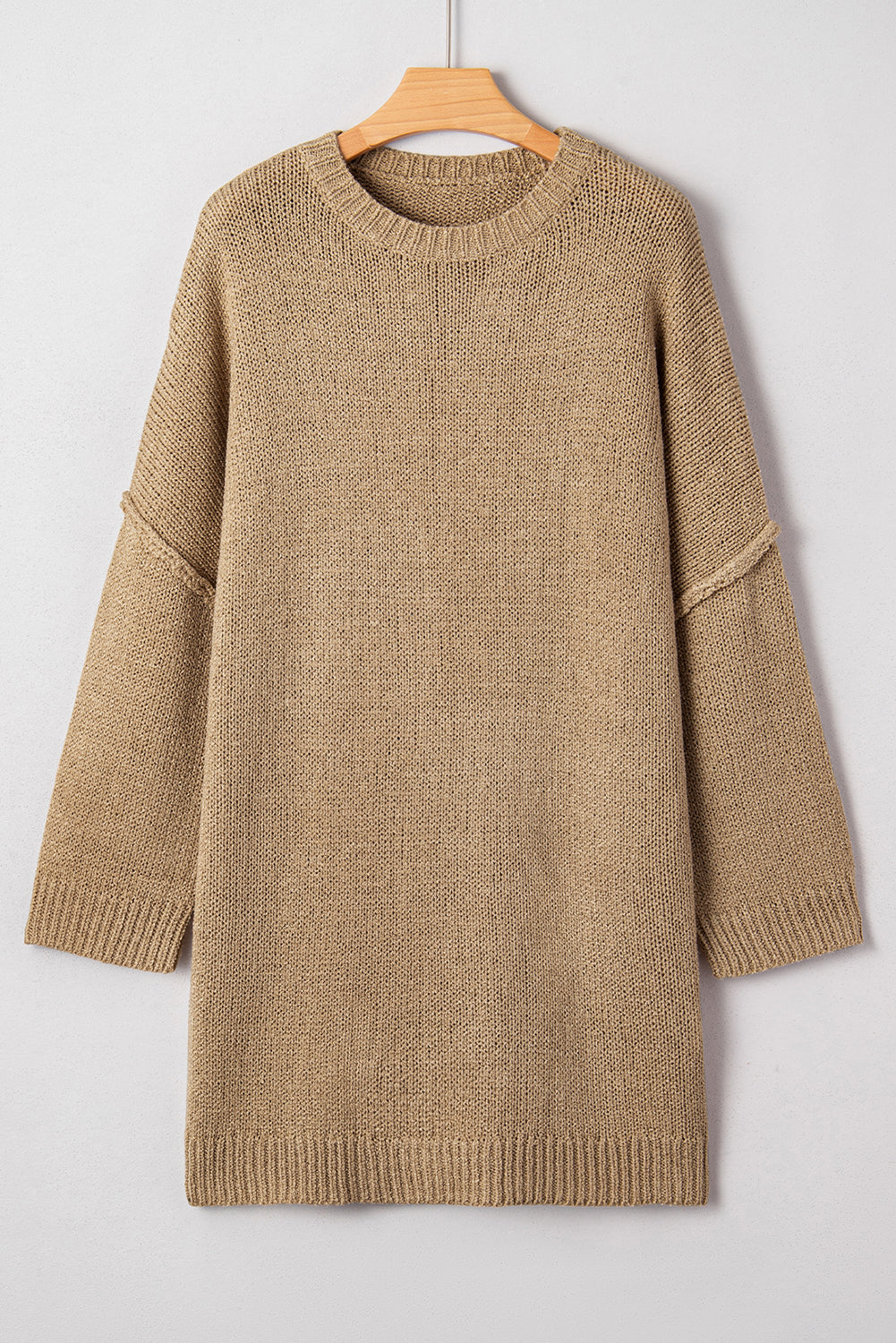 Green Oversize Drop Shoulder Slouchy Sweater Dress