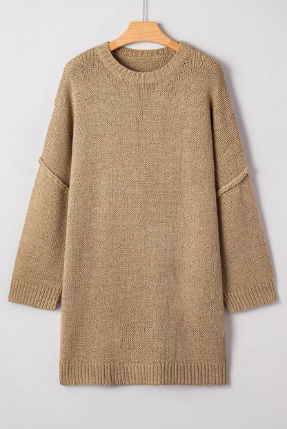 Green Oversize Drop Shoulder Slouchy Sweater Dress