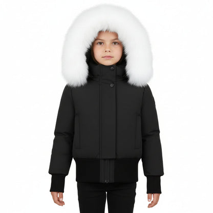 Pramie Girls Black Bomber Jacket 4–16 | Classic Kids’ Winter Coat