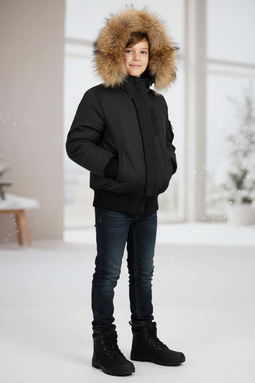 Pramie Boys Black Jacket (5–20Y) | Classic Outerwear