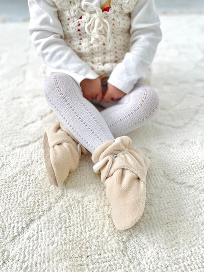 Organic Baby Booties, Newborn Booties Basic, Beige