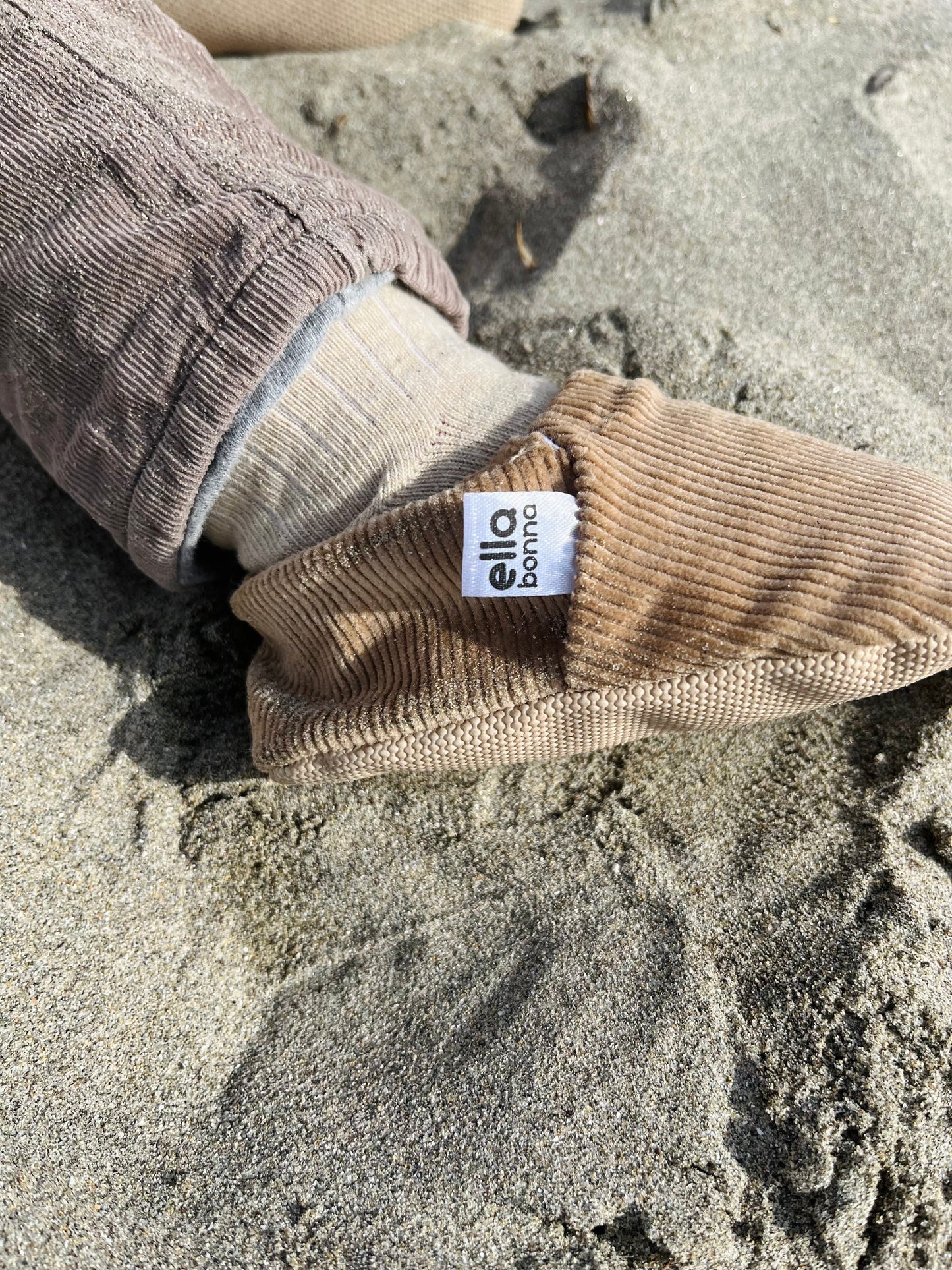 Organic Cotton Corduroy Home Nursery Moccasin Shoes  Beige