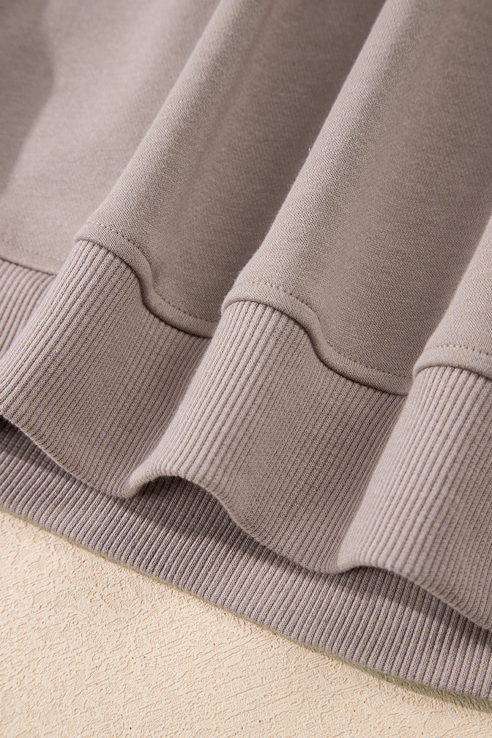 Gray Morn Varsity Striped Detail Crewneck Pullover Elastic Sweatpants 2pcs Outfit