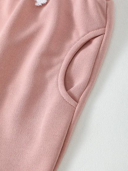 Children's Letter Graphic Sweatshirt and Pants Set