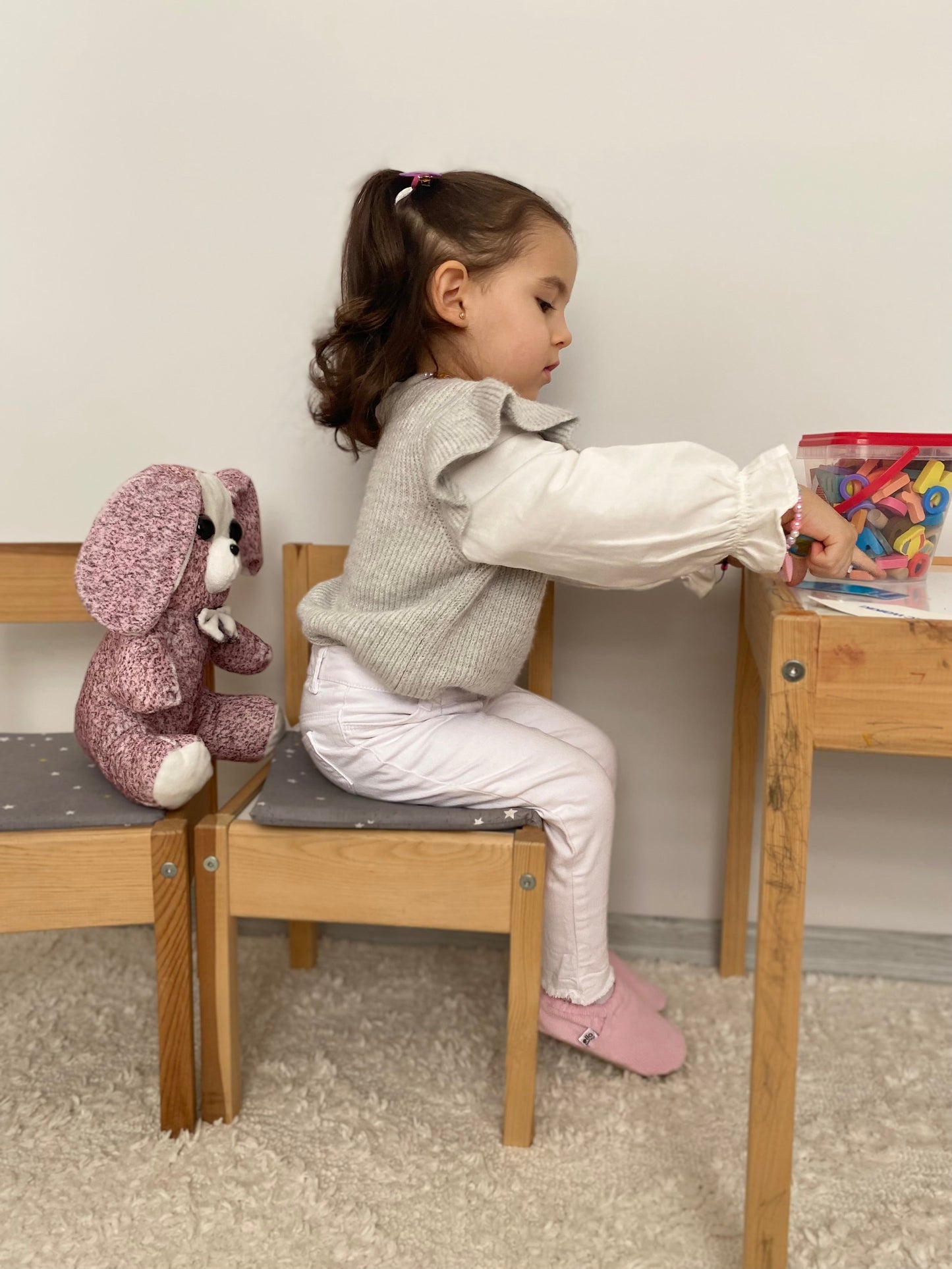 Organic Cotton Corduroy Home Nursery Moccasin Shoes , Pink