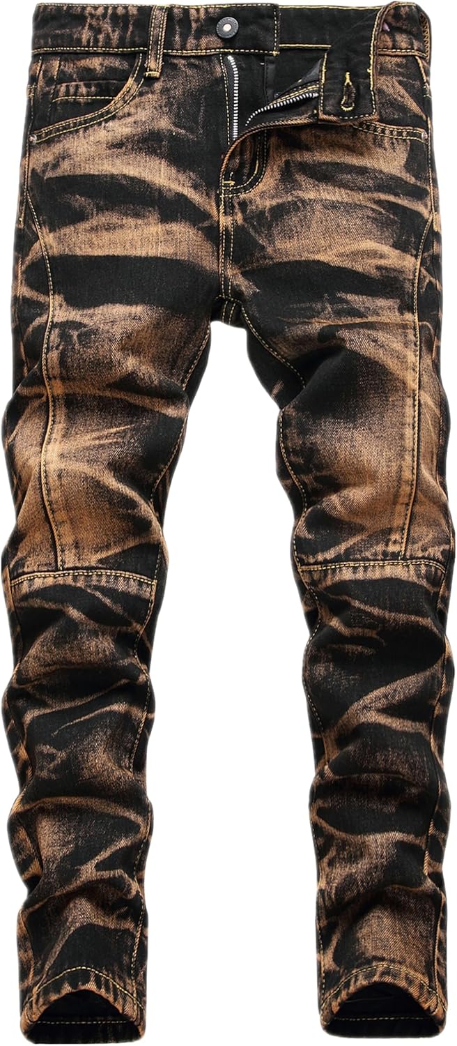 FREDD MARSHALL Boy's Skinny Fit Ripped Destroyed Distressed Fashion Kids Denim Jeans Pants