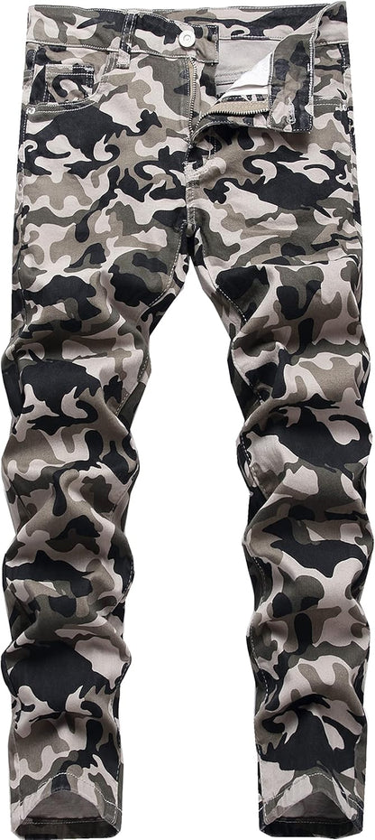 Boy's Skinny Fit Ripped Destroyed Distressed Stretch Slim Jeans Pants