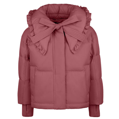 Pramie Girls Berry Bow Collar Jacket 2–14 | Chic Winter Coat with Feminine Detail