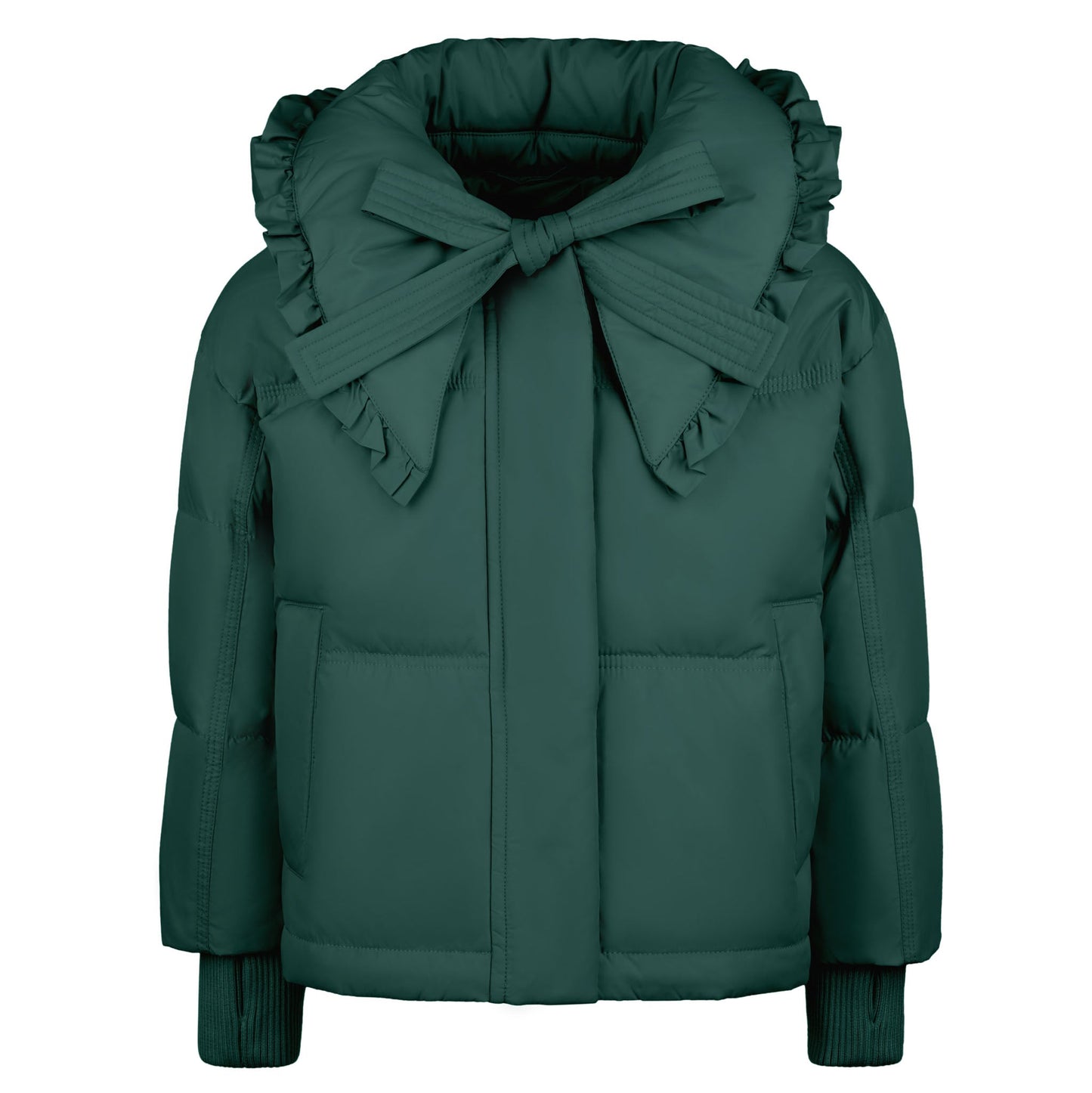 Pramie Girls Green Bow Collar Jacket