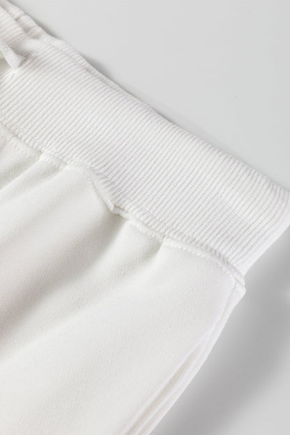 Black Striped Drop Shoulder Round Neck Pullover and Jogger Pants Active Outfit