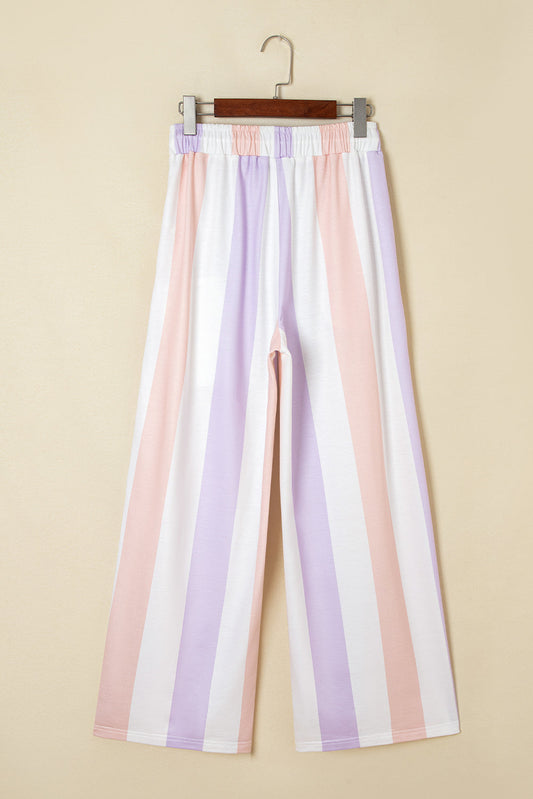 Stripe Drawstring Waist Side Pocket Pants