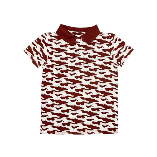 Maroon Camo Polo