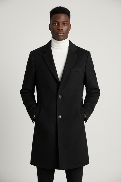 Men's Plus Size Classic Wool Blend Overcoat
