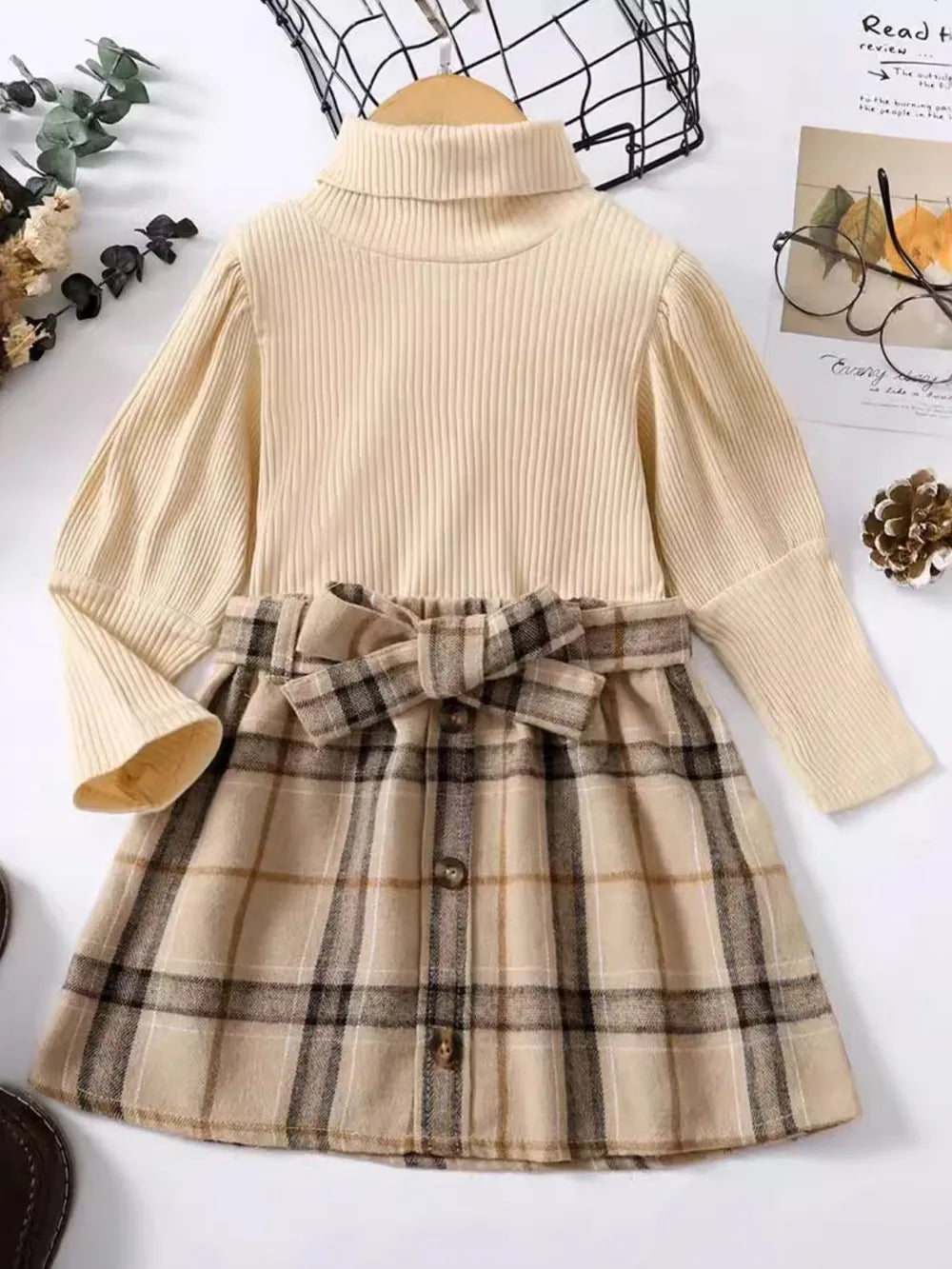Turtleneck Long Sleeve Top and Skirt Set