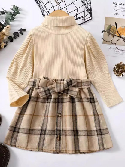 Turtleneck Long Sleeve Top and Skirt Set
