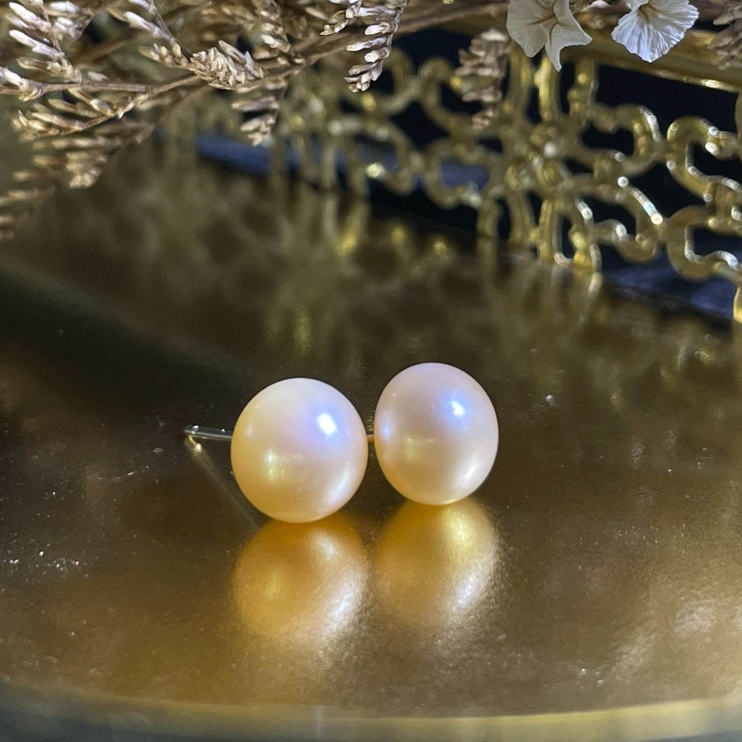 Natural Freshwater Pearl Stud Earrings, 5A No Blemish, S925 Sterling Silver, Hypoallergenic High Luster Jewelry Gift for Her