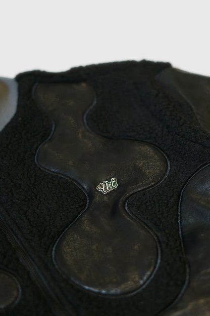 Sherpa & Faux Leather Bomber Jacket