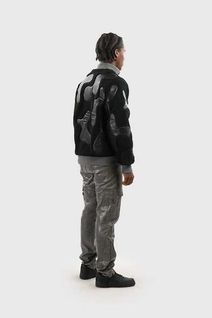 Sherpa & Faux Leather Bomber Jacket
