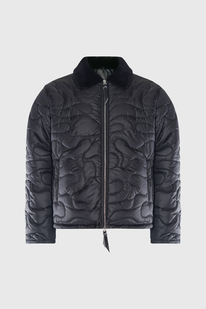 Camouflage Shearling Puffer Jacket