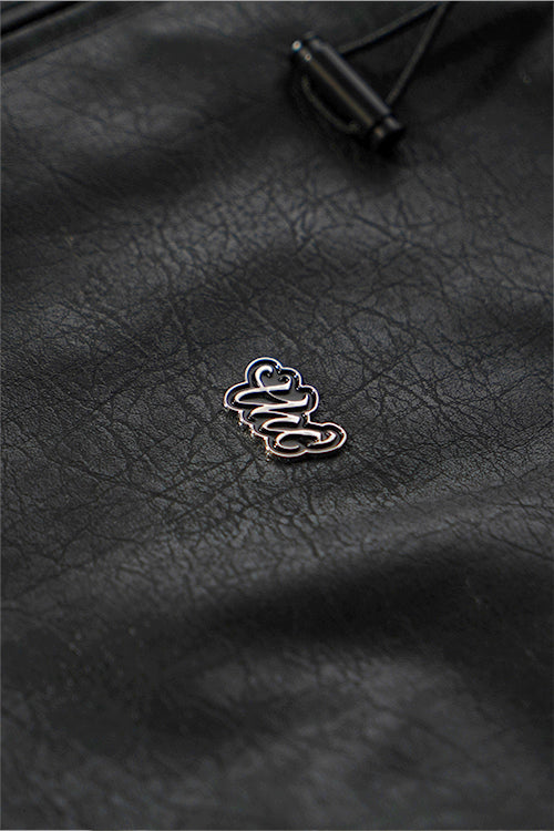 Waxed Faux Leather Sleeveless Hoodie