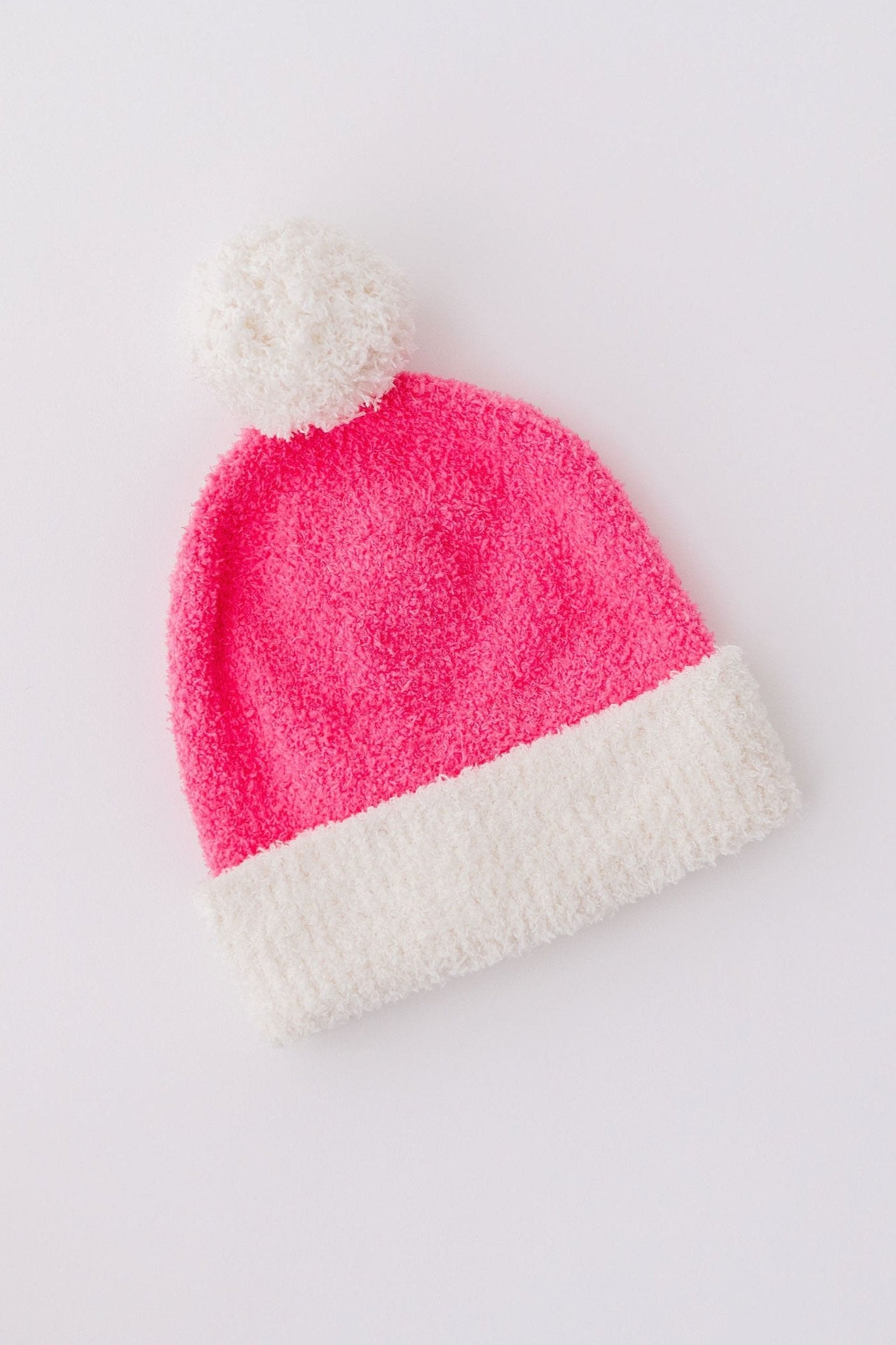 SALE Bright Pink/Coconut Cozy Pom Beanie