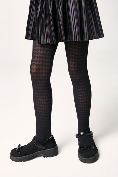 Conte Tights for girls Chanel 40 Den - Houndstooth Pattern