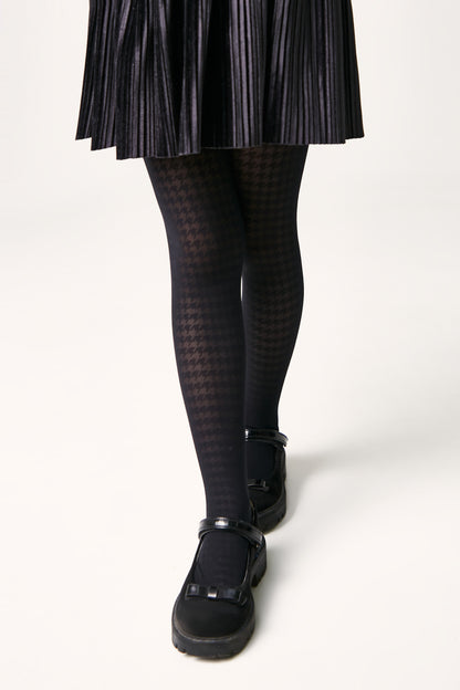 Conte Tights for girls Chanel 40 Den - Houndstooth Pattern