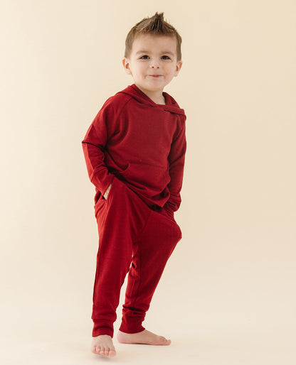 The Coziest Hoodie in Crimson