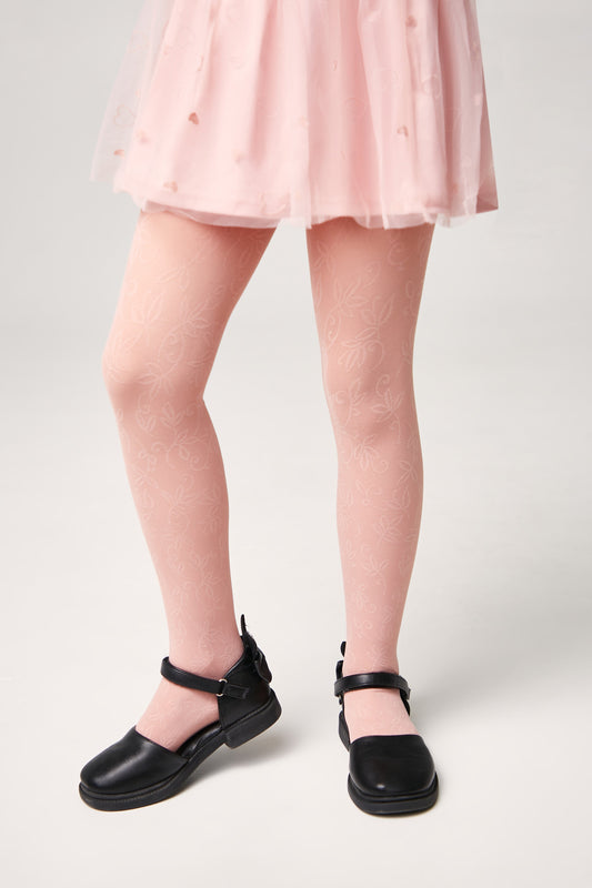 Conte Tights for girls Ketty 40 Den - Floral Pattern