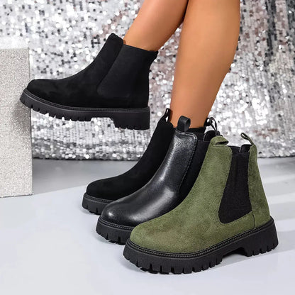 Elastic Side Panels Ankle Boots