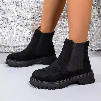 Elastic Side Panels Ankle Boots