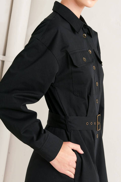 CHARMING DECISION WOVEN MIDI DRESS