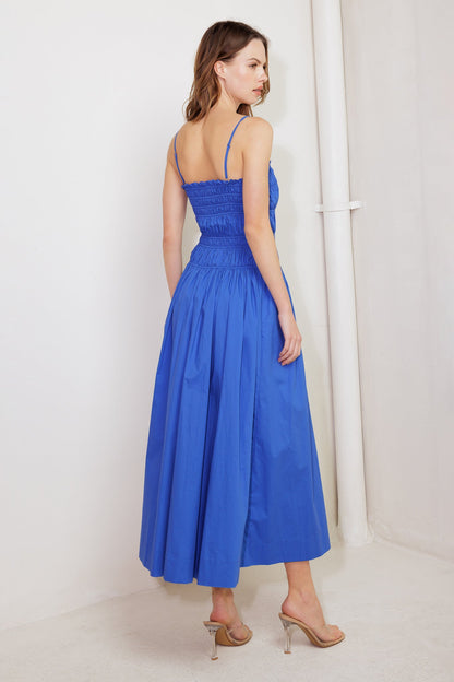 MOONLIGHT ON MY WOVEN MIDI DRESS