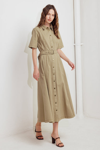 TERRACOTTA TRAIL WOVEN MIDI DRESS