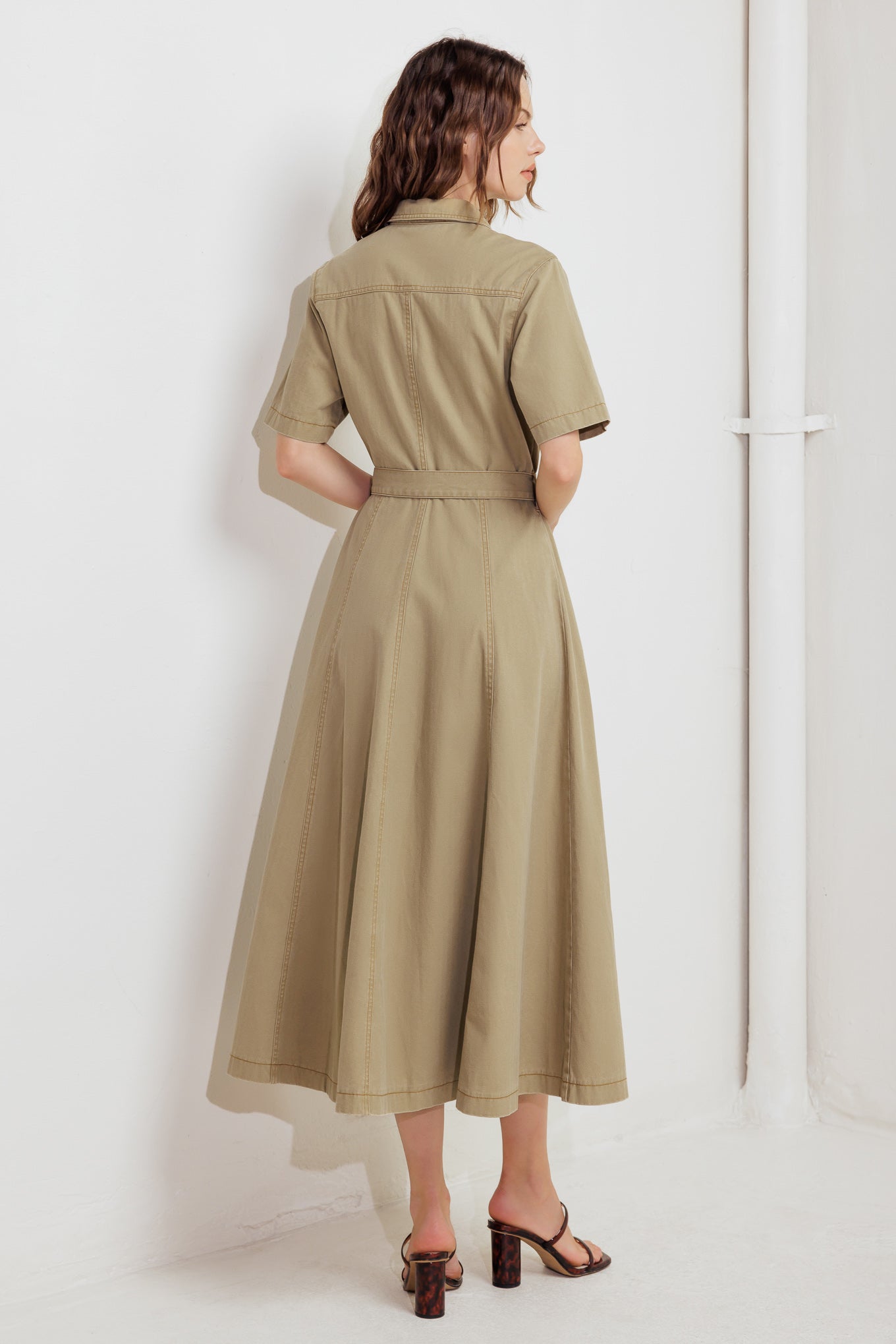 TERRACOTTA TRAIL WOVEN MIDI DRESS