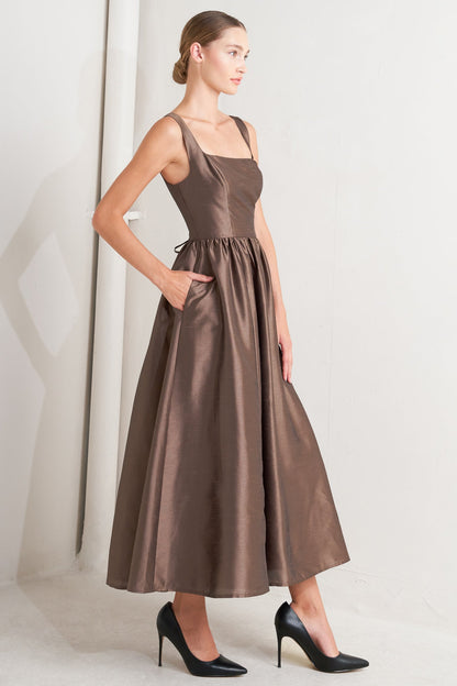 CAFÉ LUSTER WOVEN MIDI DRESS