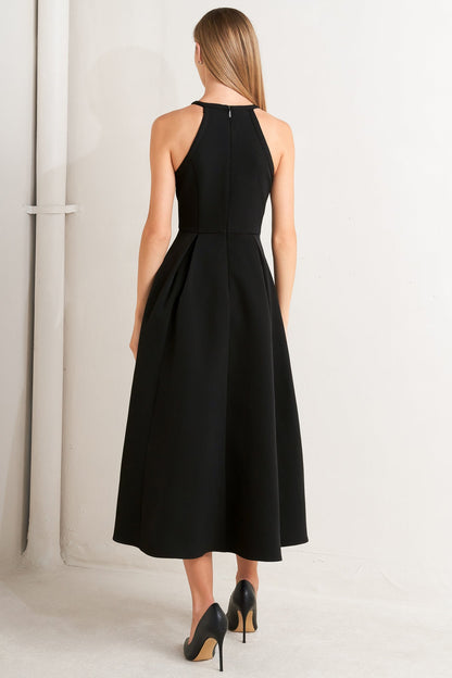 GALAXY CHARM WOVEN MIDI DRESS