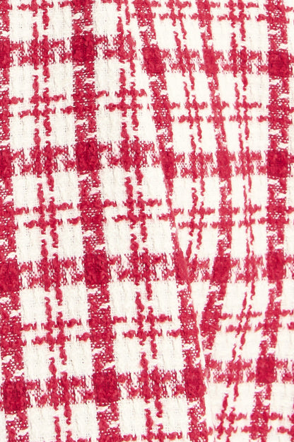 CHERRY CHECK TWEED MINI DRESS