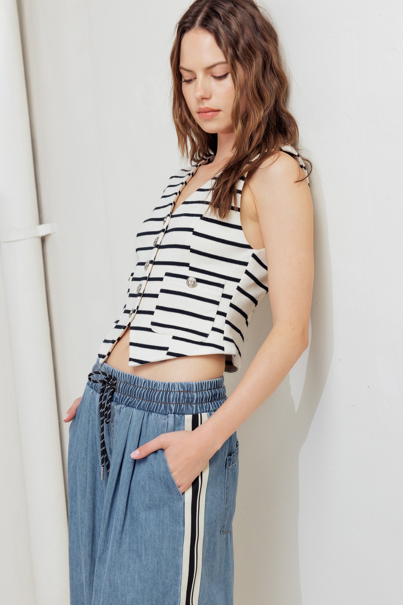 MARINE CHIC WOVEN VEST