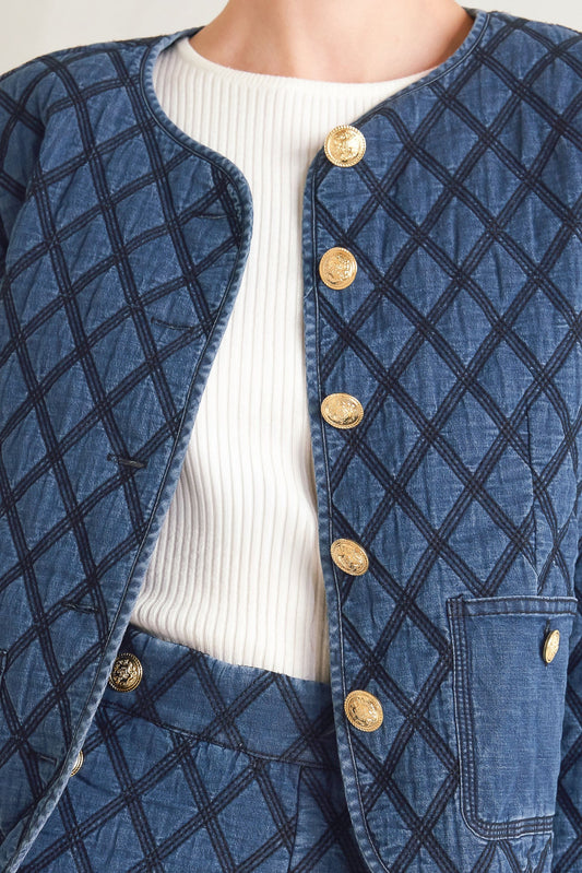 MODERNLUXE QUILTED WOVEN JACKET